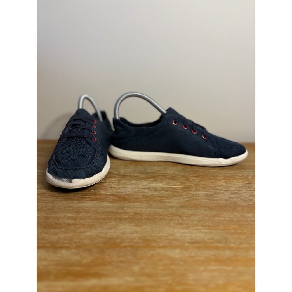 Kids Blue Olukai Slip On Canvas Shoes Red Laces‎